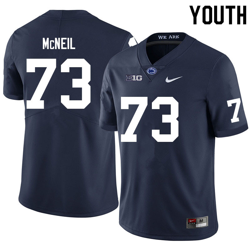 Youth #73 Maleek McNeil Penn State Nittany Lions College Football Jerseys Sale-Navy
